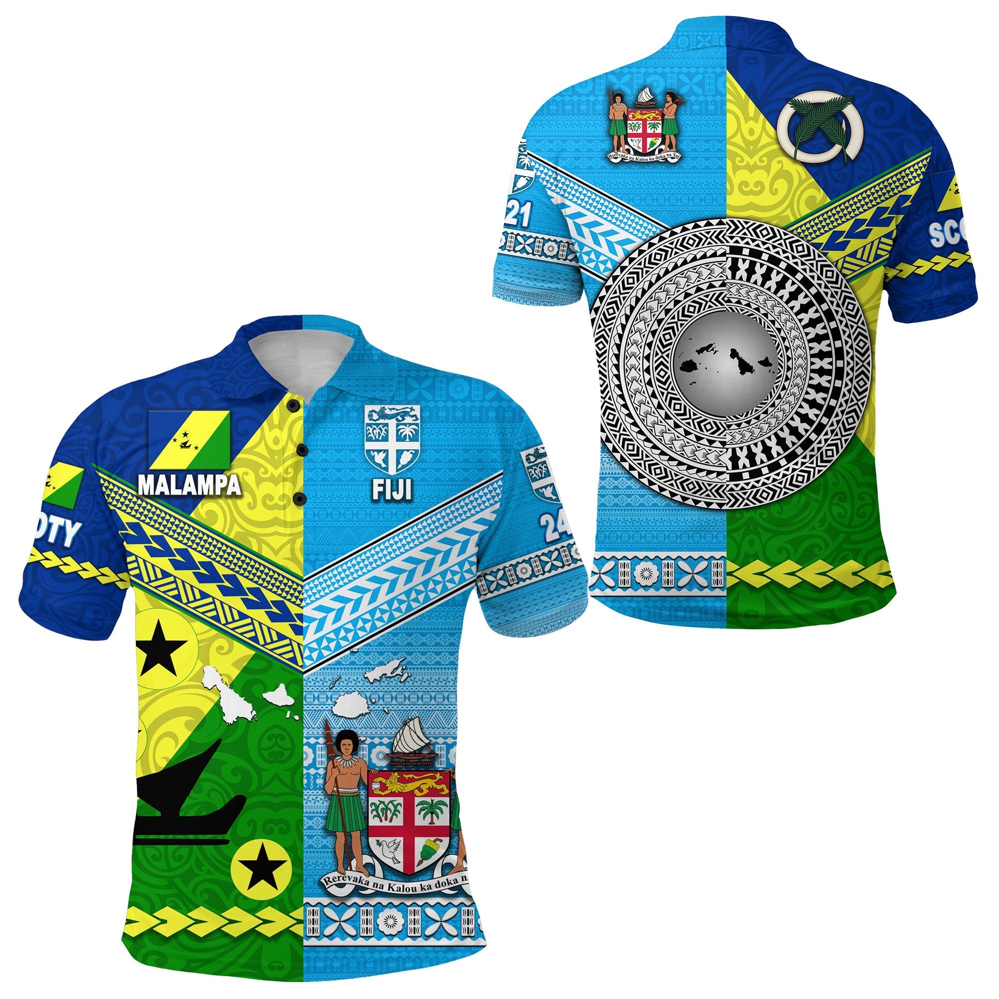 (Scoty 2421) Malampa Province Vanuatu And Fiji Polo Shirt Together LT8 - Wonder Print Shop