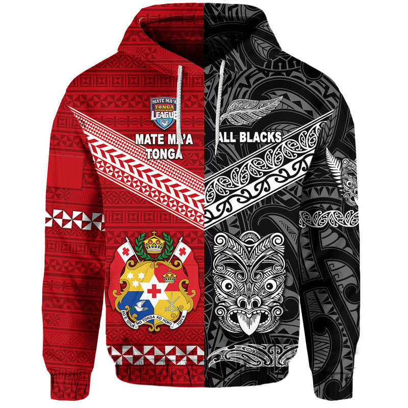 Mate Maa Tonga Ngatu And New Zealand Maori All Black Aboriginal Hoodie Rugby Together LT8 - Wonder Print Shop