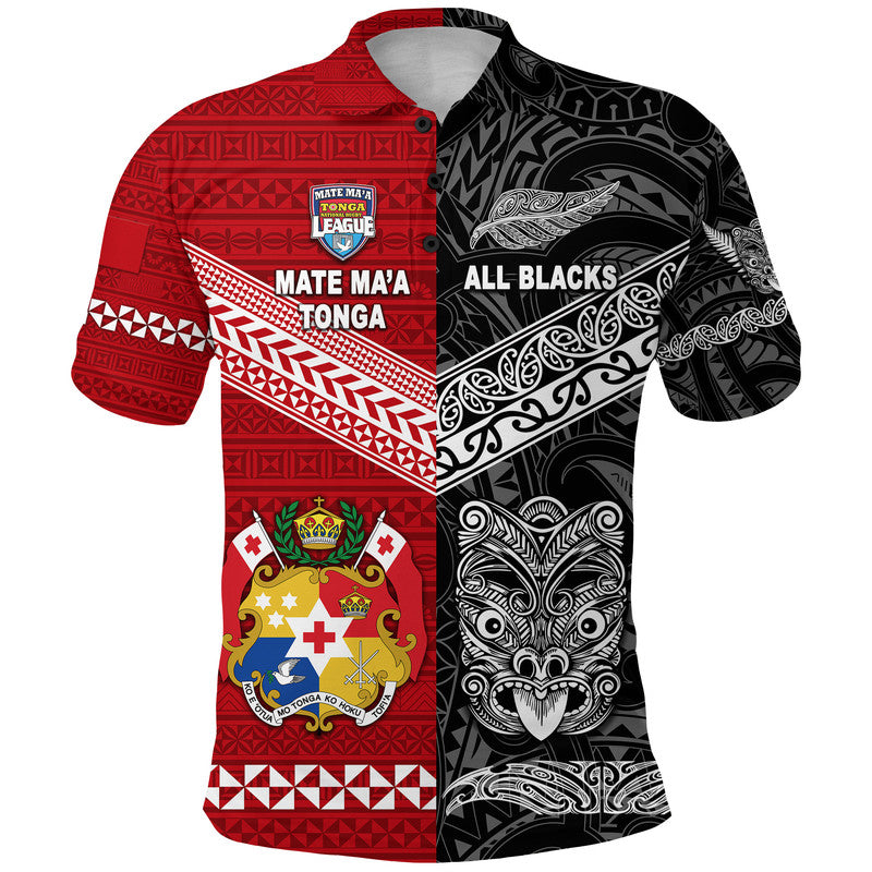 Mate Maa Tonga Ngatu And New Zealand Maori All Black Aboriginal Polo Shirt Rugby Together LT8 - Wonder Print Shop