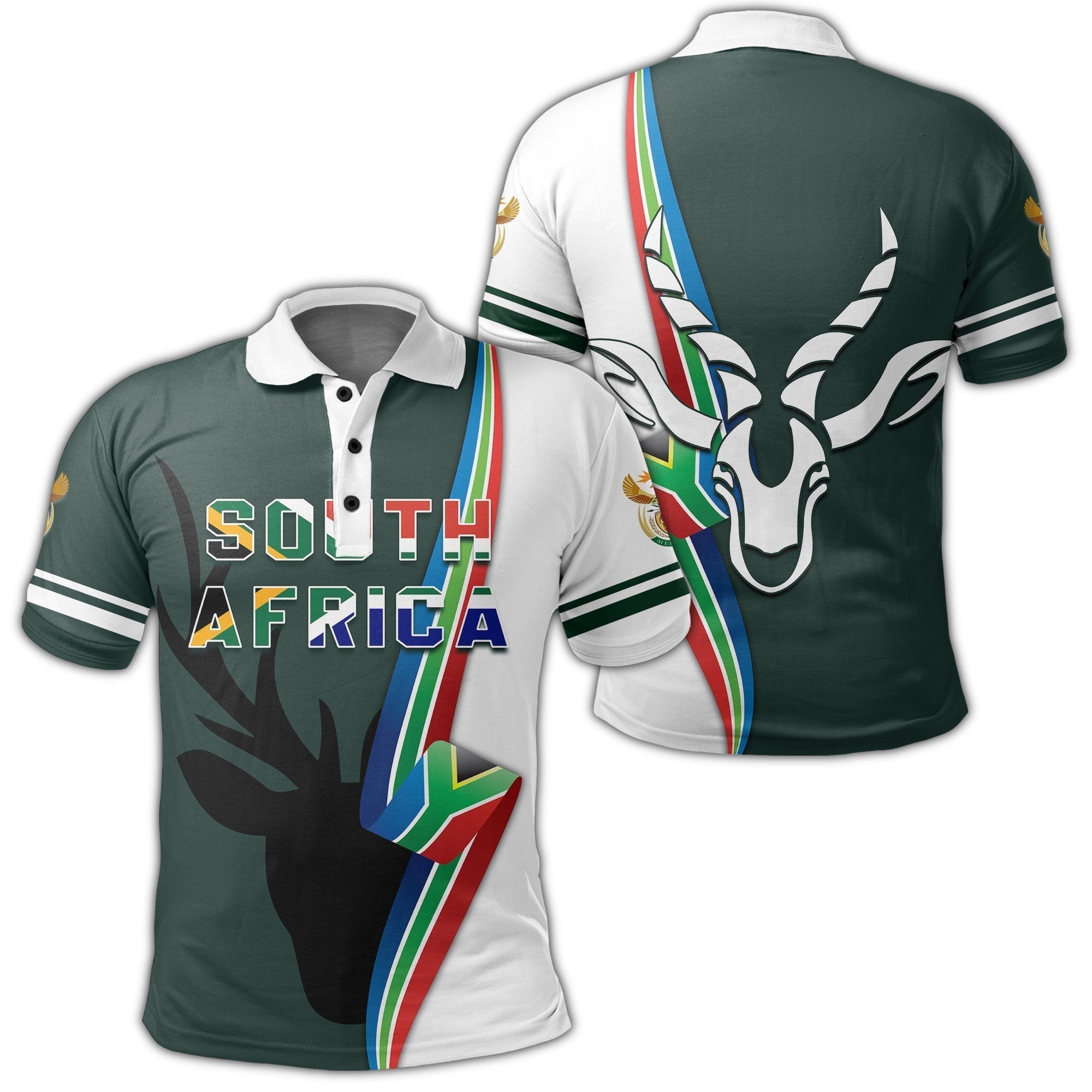 African Golf Shirts South African Springbok Flag Polo Shirt - Wonder Print Shop