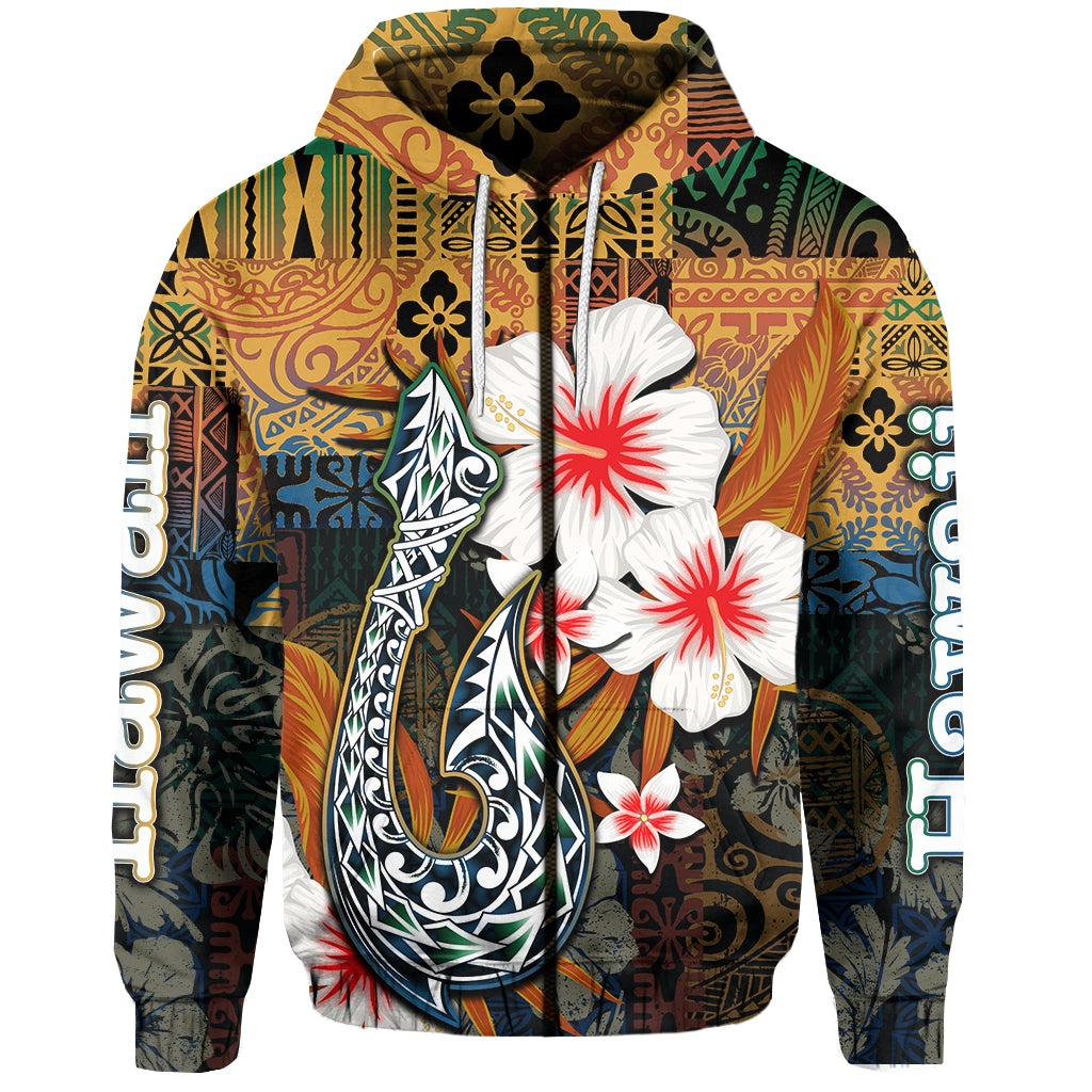 Custom Hawaii Fish Hook Zip Hoodie Style LT6 - Wonder Print Shop