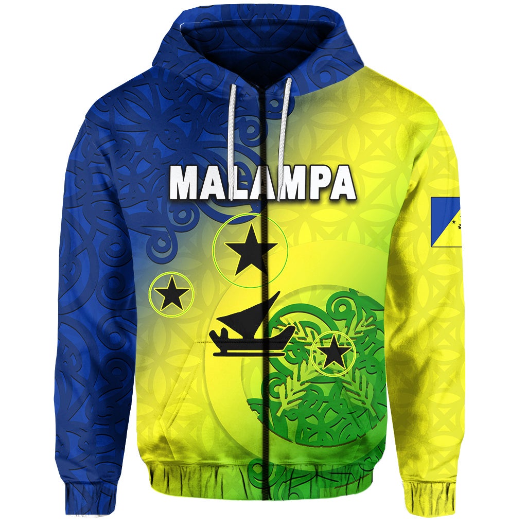 Custom Malampa Province Zip Hoodie Sand Drawing Of Vanuatu LT6 - Wonder Print Shop