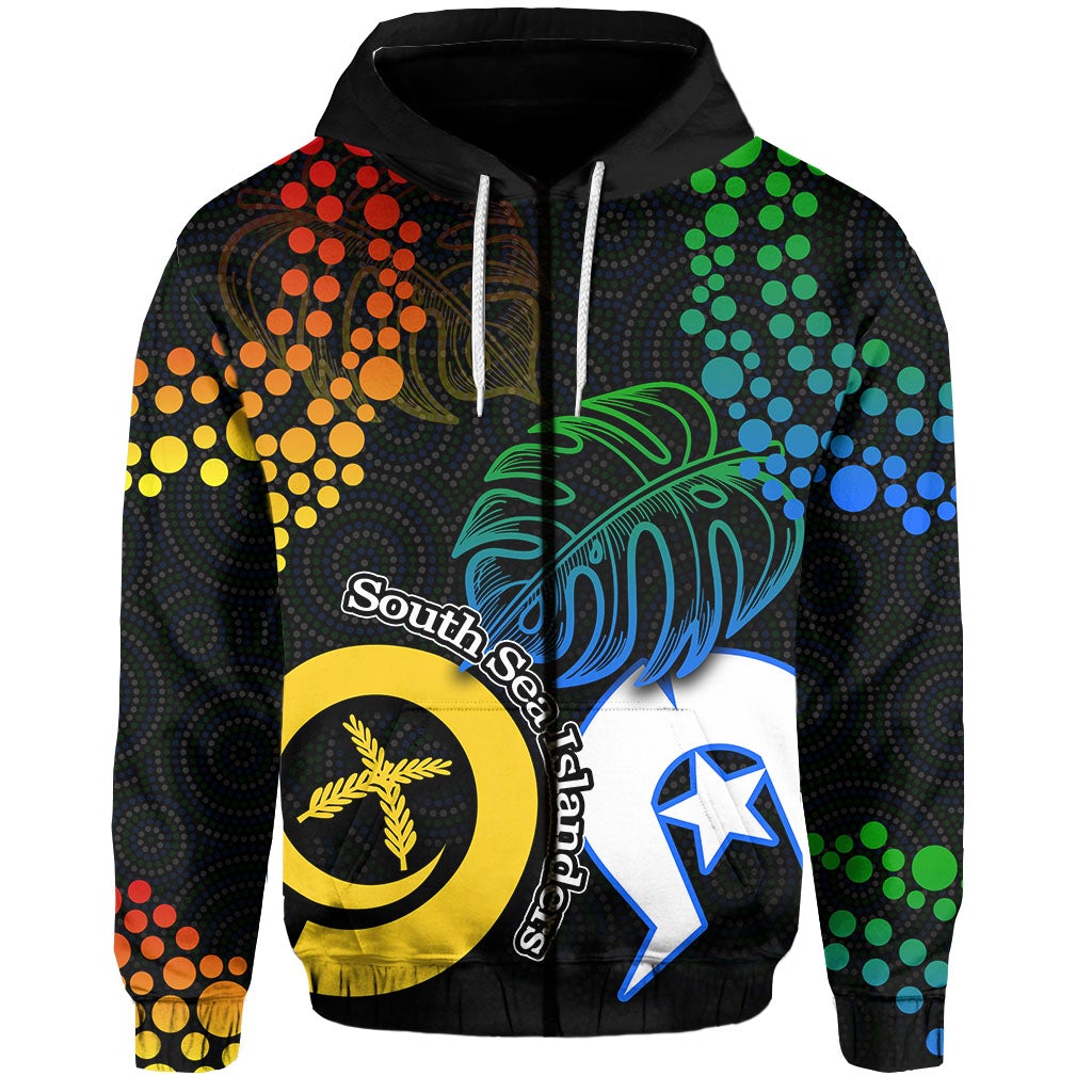 Custom South Sea Islanders Zip Hoodie Torres Strait Islander LT6 - Wonder Print Shop