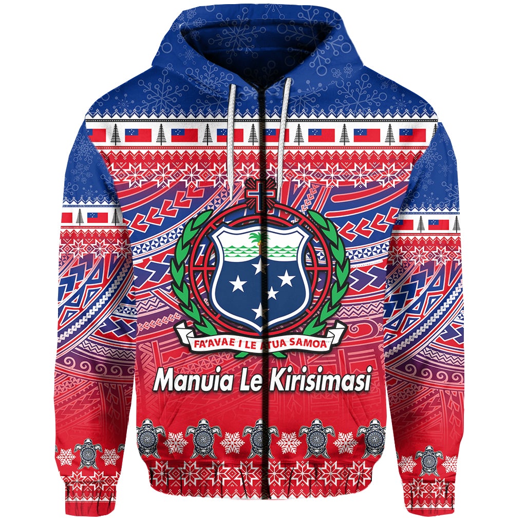 Samoa Christmas Manuia Le Kirisimasi Zip Hoodie LT6 - Wonder Print Shop