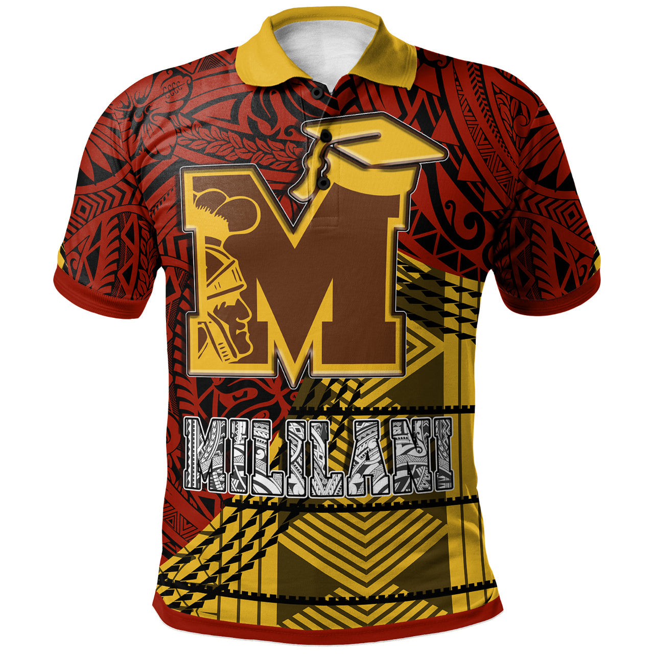 Hawaii Mililani High School Custom Polo Shirt Mililani High School Polynesian Pattern LT10 - Wonder Print Shop