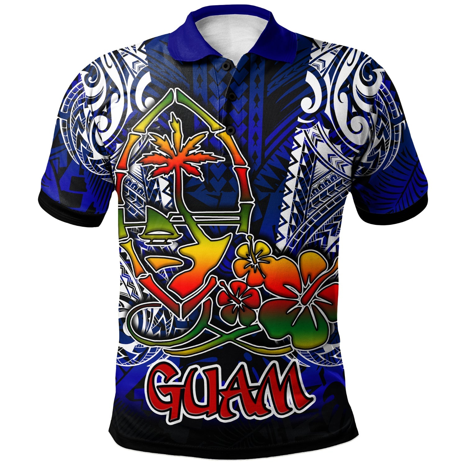 Guam Polo Shirt Custom Guam independence Day With Polynesian Tattoo Patterns LT10 - Wonder Print Shop