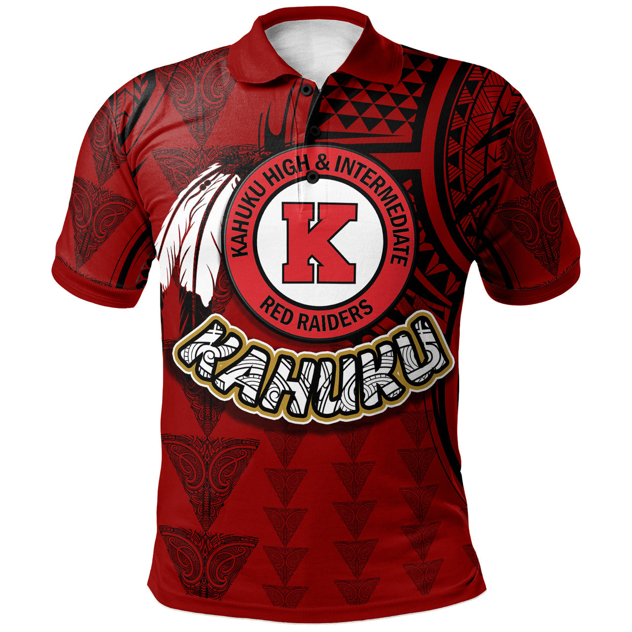 Hawaii Kahuku High and intermediate School Custom Polo Shirt Hawaii Kahuku High Polynesian School With Triangle Stylized Pattern LT10 - Wonder Print Shop