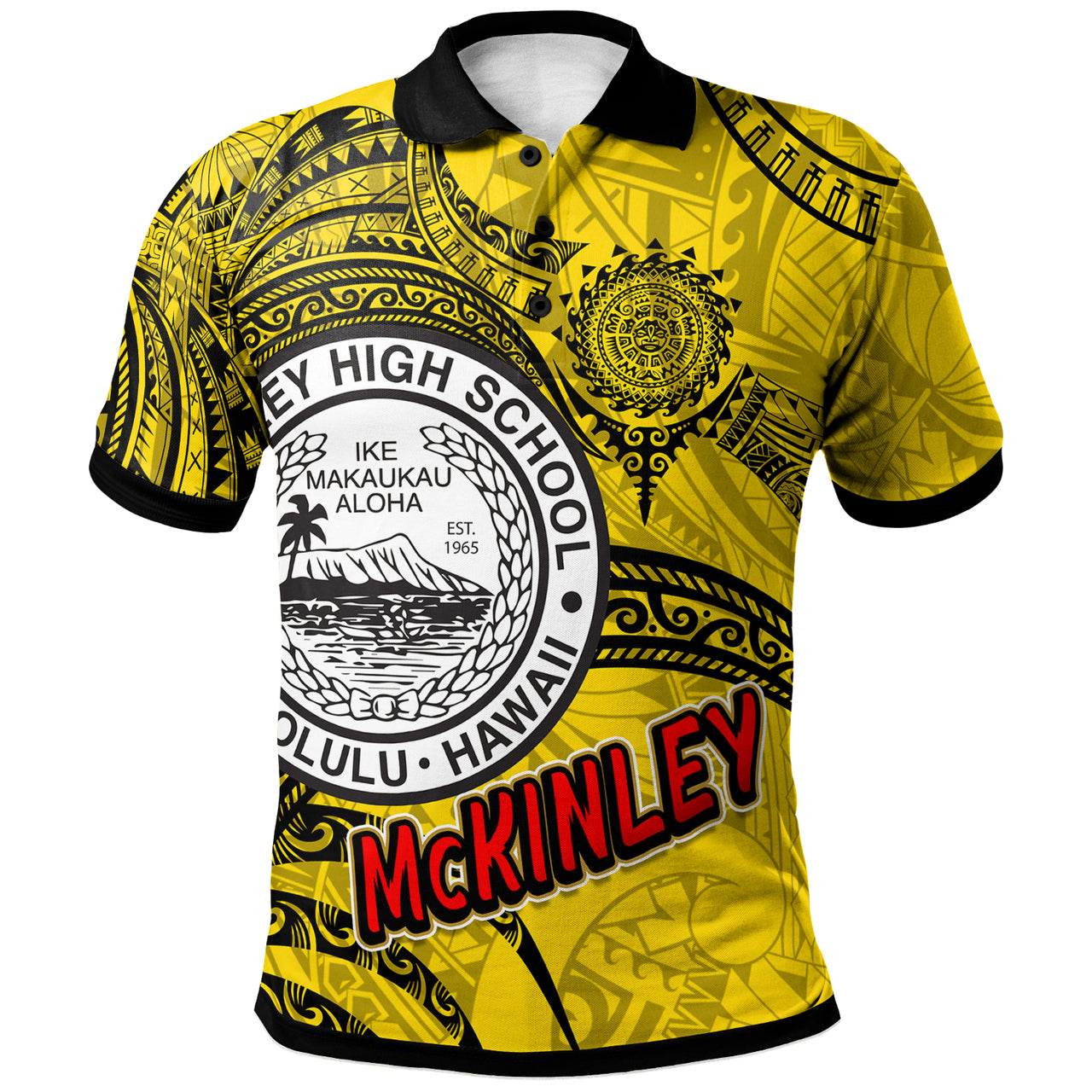 Hawaii President William McKinley High School Custom Polo Shirt McKinley High School Polynesian Pattern LT10 - Wonder Print Shop