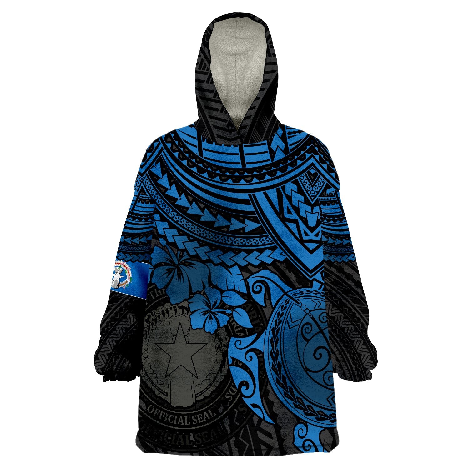 northern-mariana-islands-blue-turtle-wearable-blanket-hoodie