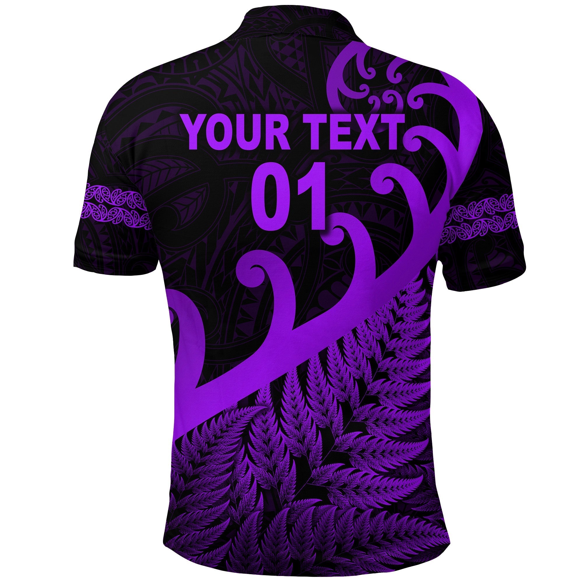 Custom New Zealand Rugby Maori Polo Shirt Silver Fern Koru Vibes Purple LT8 - Wonder Print Shop