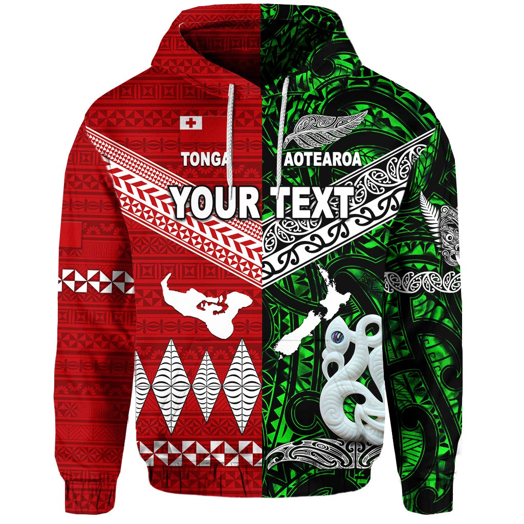 Custom New Zealand Tonga Hoodie Together Green LT8 - Wonder Print Shop