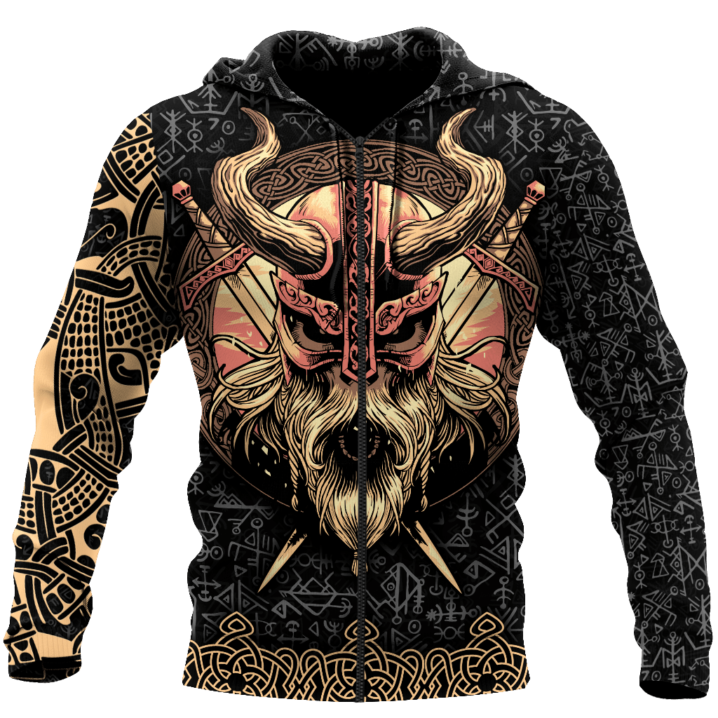 Viking Clothing Odins Skull Hoodie RLT12 - Wonder Print Shop