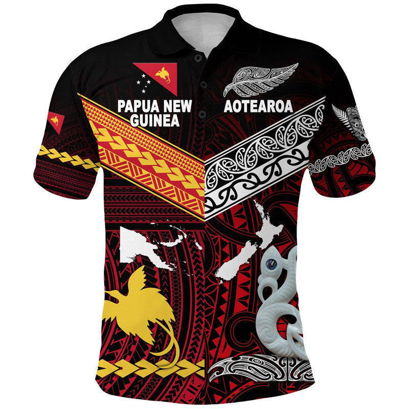 New Zealand Maori Aotearoa Papua New Guinea Polynesian Polo Shirt Together Red LT8 - Wonder Print Shop