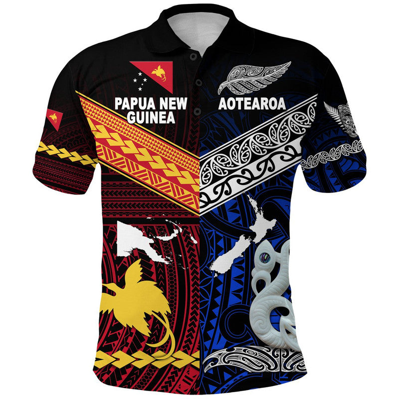 New Zealand Maori Aotearoa Papua New Guinea Polynesian Polo Shirt Together Blue LT8 - Wonder Print Shop