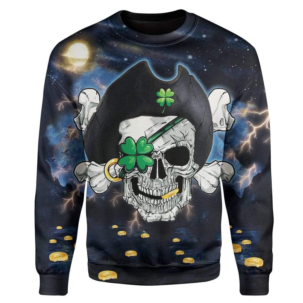 St Patrick's Day Lucky Pirate Sweatshirt LT8 - Wonder Print Shop