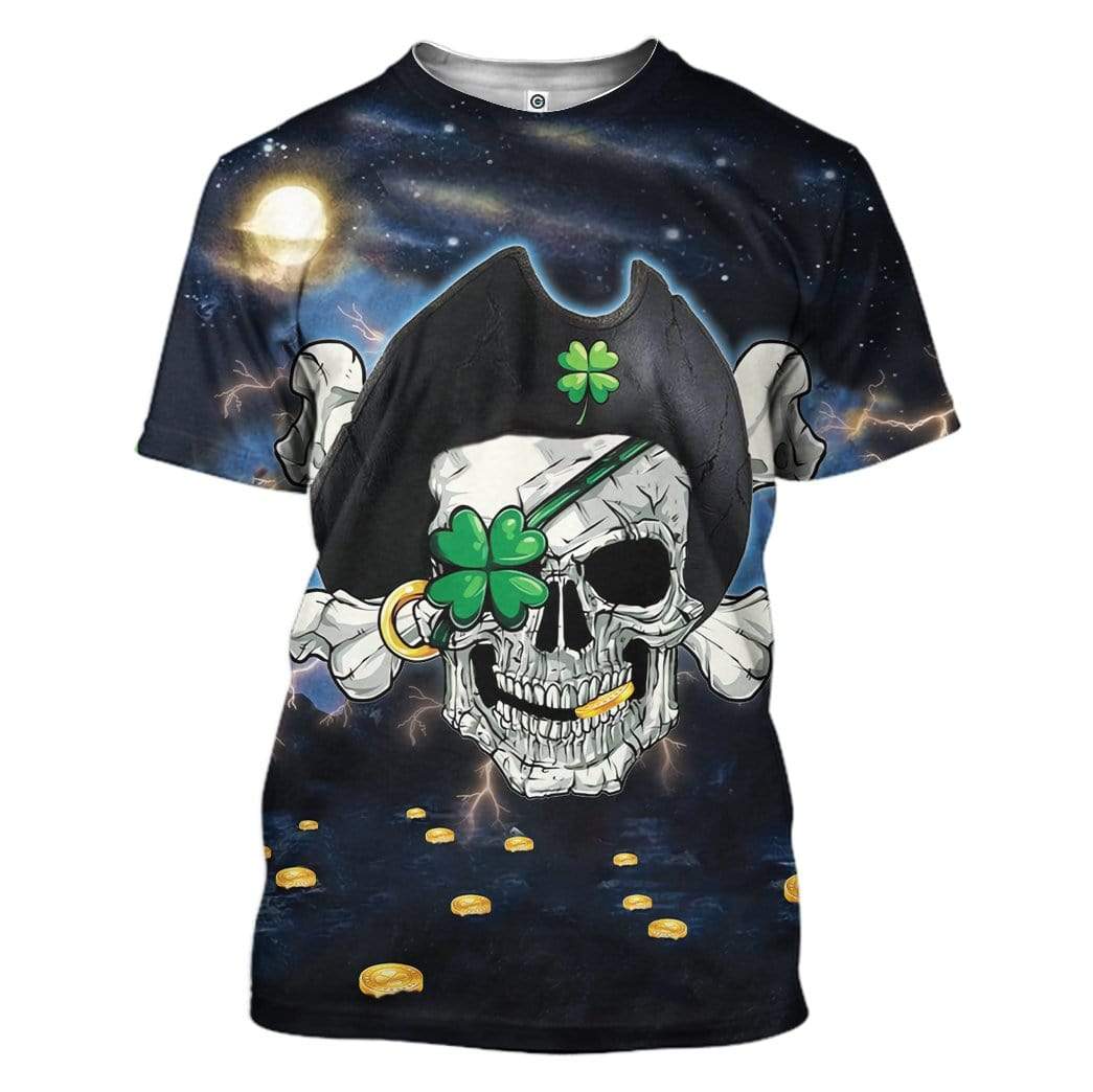 St Patrick's Day Lucky Pirate T Shirt LT8 - Wonder Print Shop