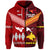 Custom Papua New Guinea And Tonga Zip Hoodie Polynesian Together Bright Red, Custom Text And Number LT8 - Wonder Print Shop