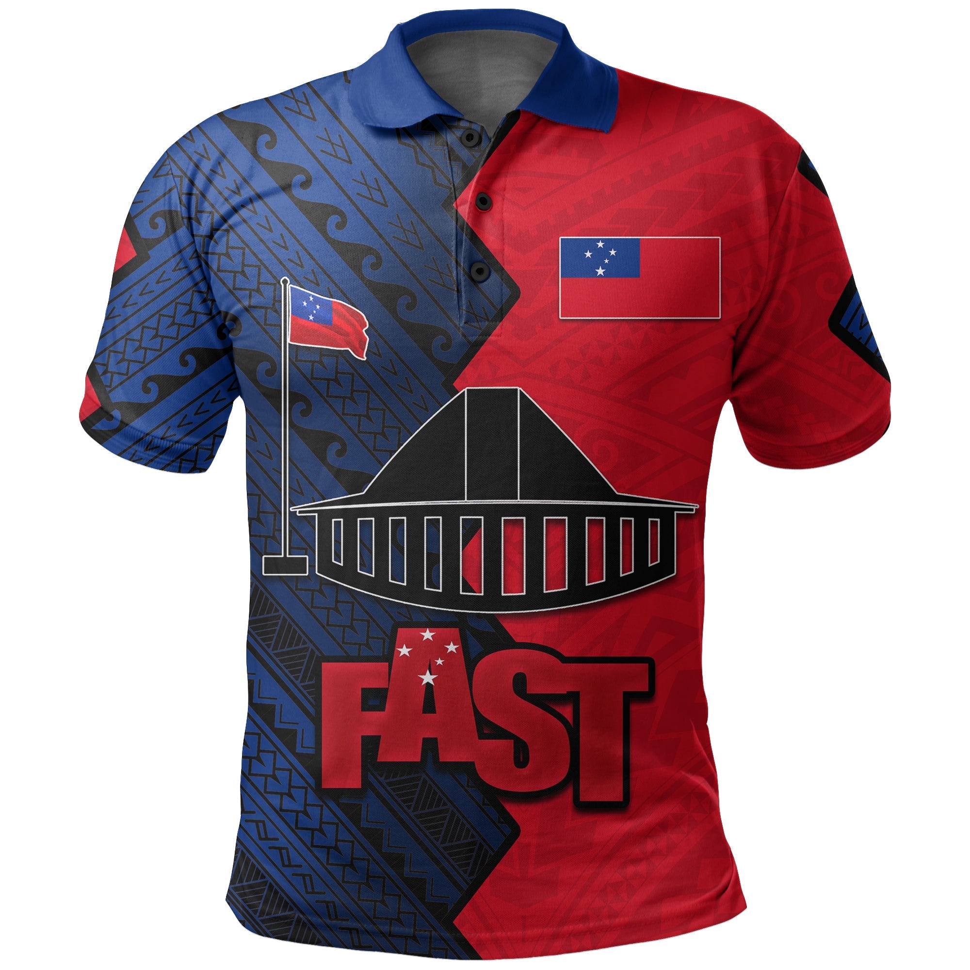 Custom F.A.S.T Samoa Polo Shirt Half Style LT6 - Wonder Print Shop