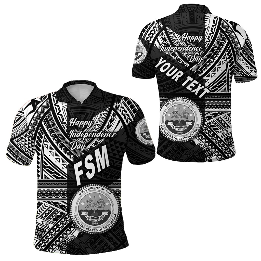 Custom Federated States of Micronesia Polo Shirt FSM Happy Independence Day Original Vibes Black LT8 - Wonder Print Shop