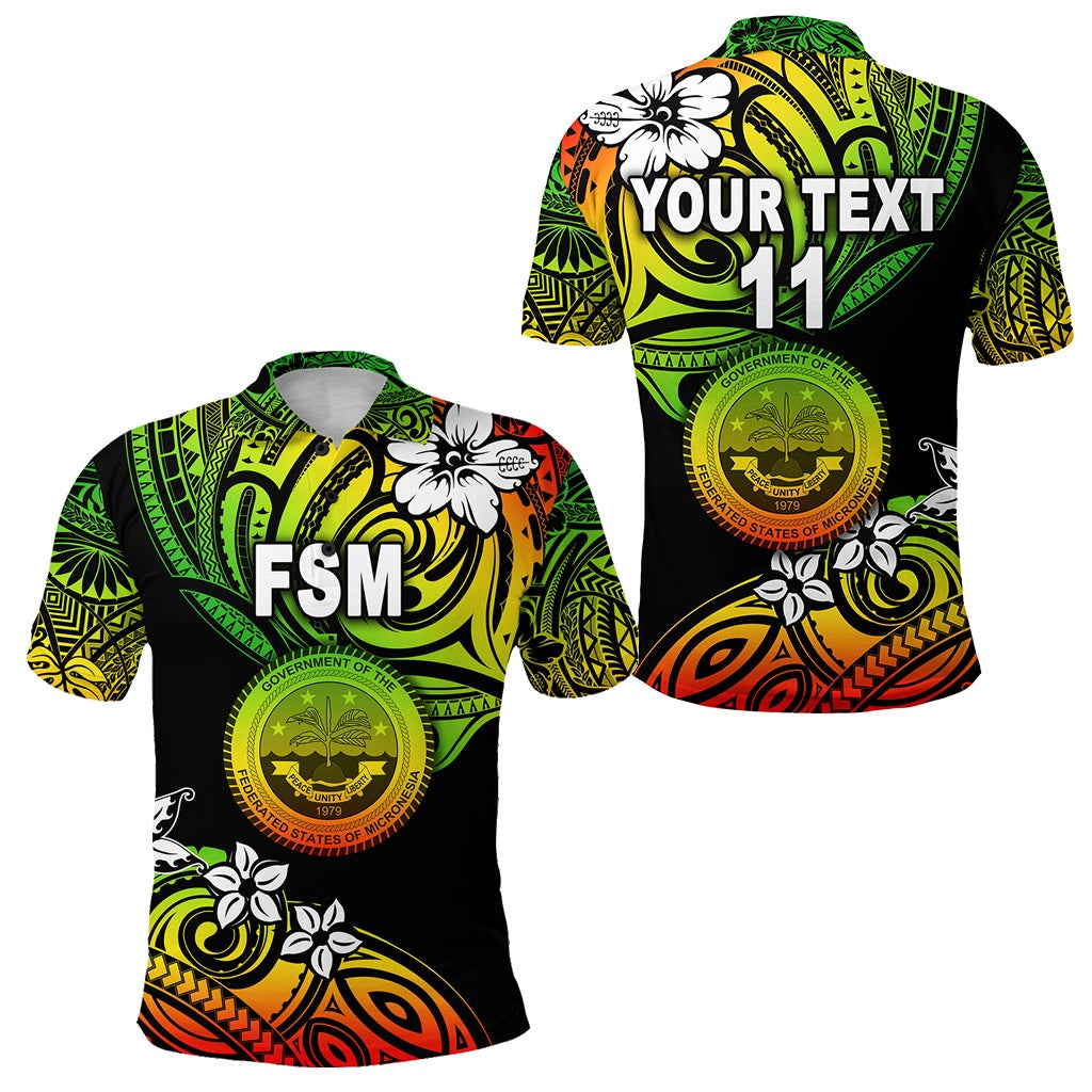 Custom Federated States of Micronesia Polo Shirt Unique Vibes Reggae LT8 - Wonder Print Shop