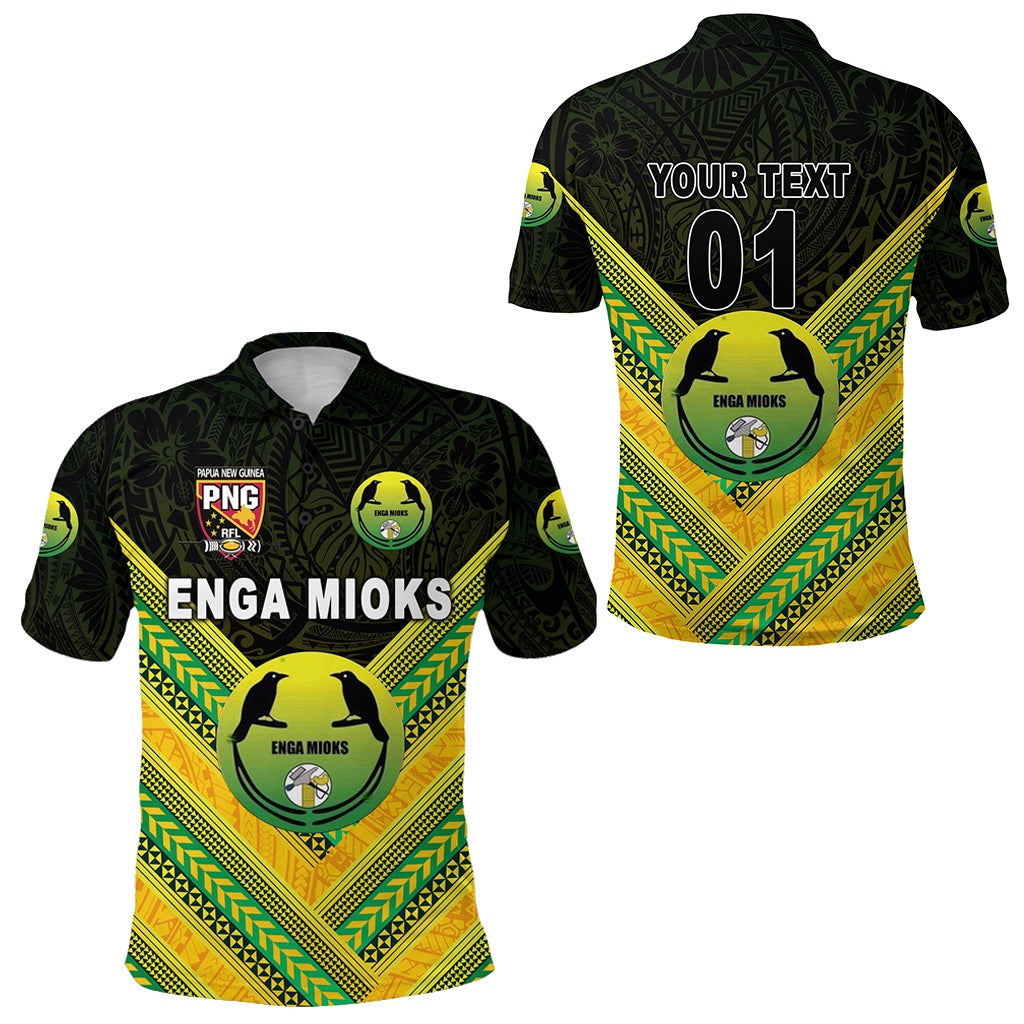 Custom Papua New Guinea Enga Mioks Polo Shirt Rugby Original Style Black, Custom Text And Number LT8 - Wonder Print Shop