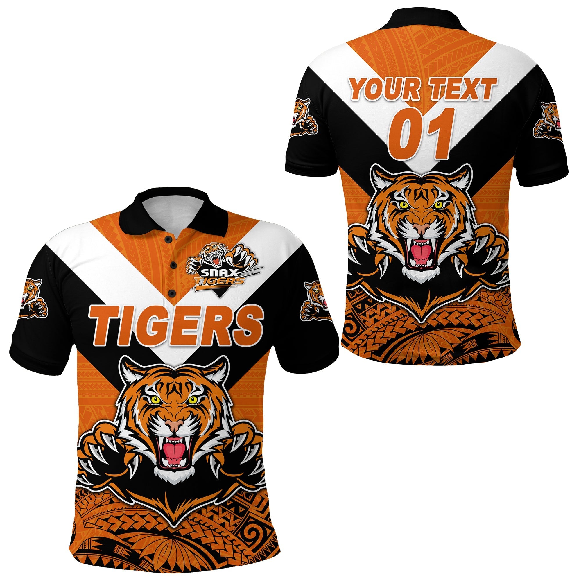 Custom Papua New Guinea Lae Snax Tigers Polo Shirt Rugby Simple Style Black LT8 - Wonder Print Shop