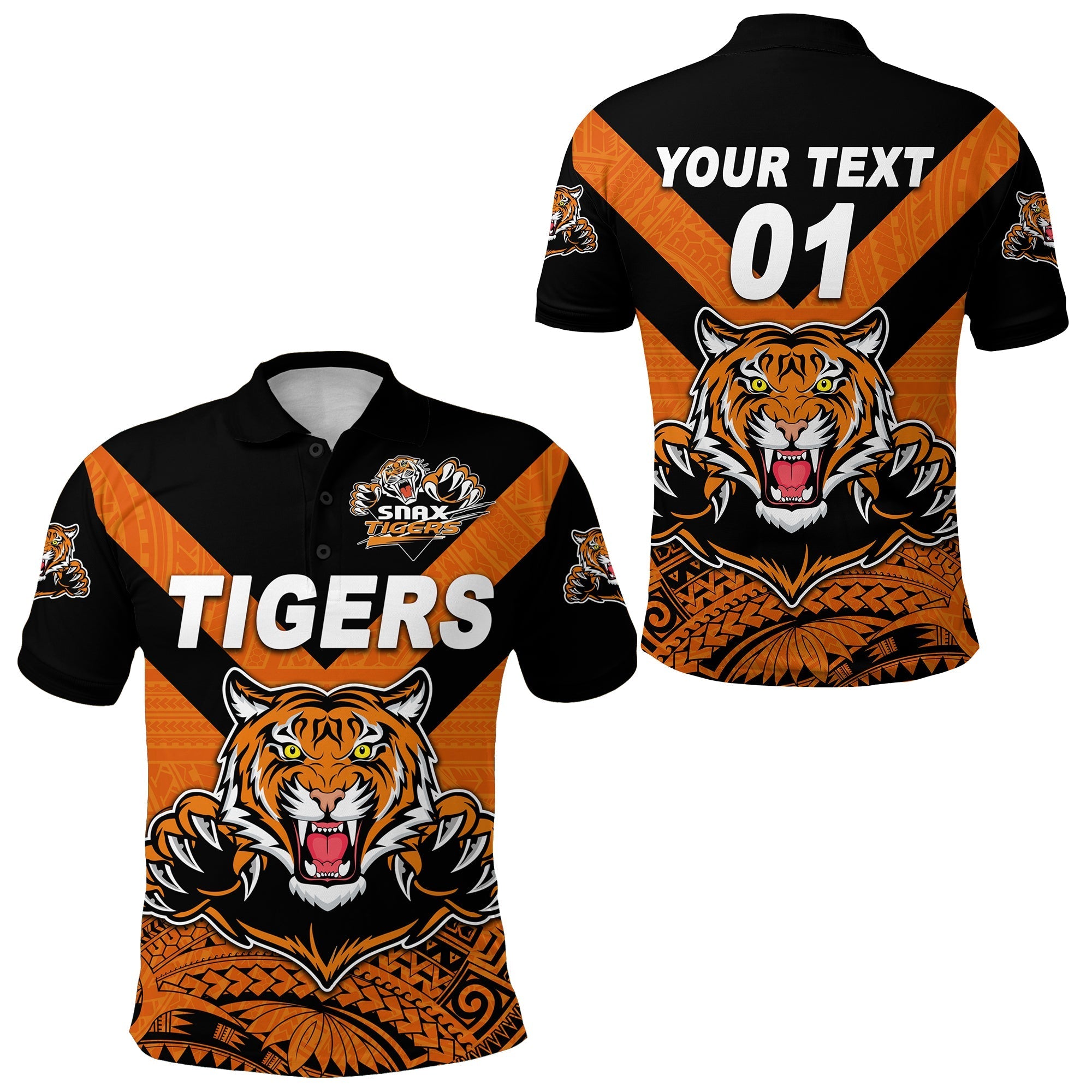 Custom Papua New Guinea Lae Snax Tigers Polo Shirt Rugby Original Style Orange LT8 - Wonder Print Shop