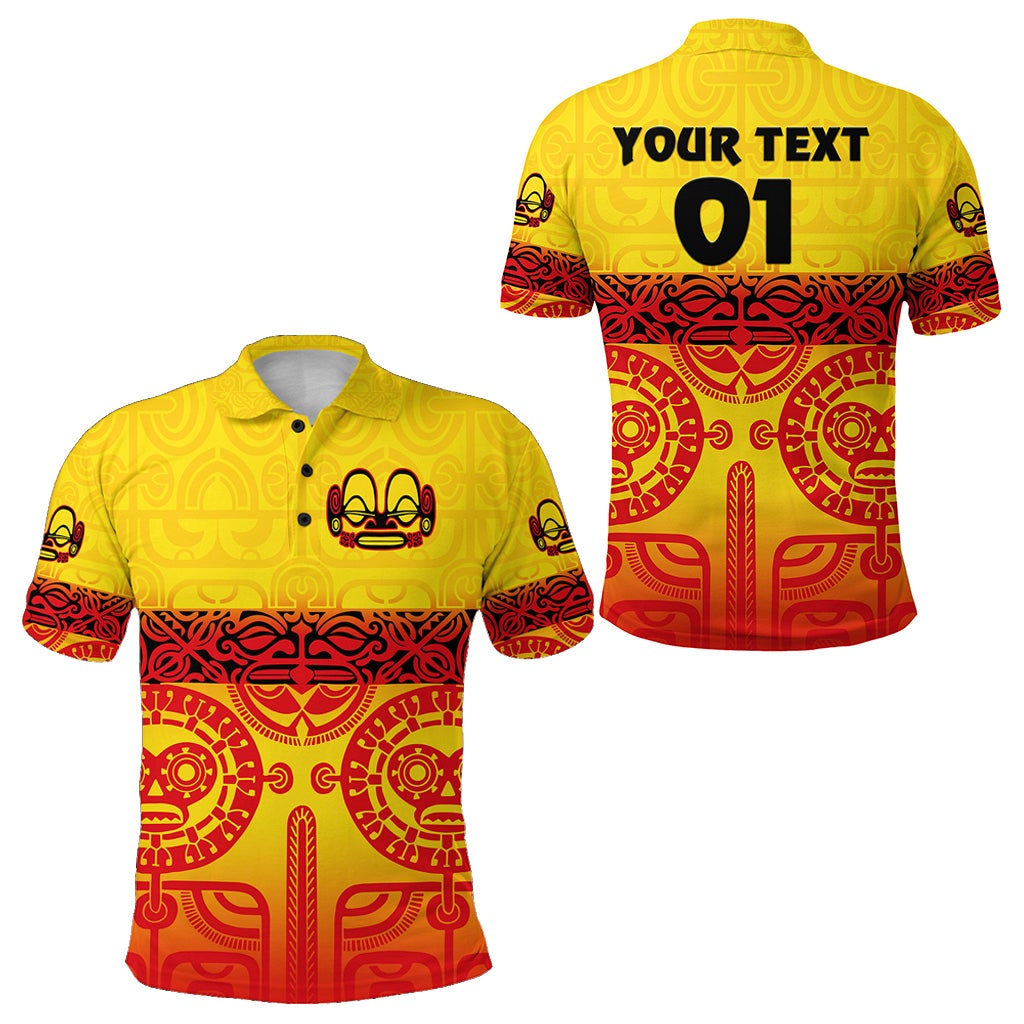 Custom Marquesas Islands Polo Shirt Marquesan Tattoo Special Style Gradient Yellow LT8 - Wonder Print Shop