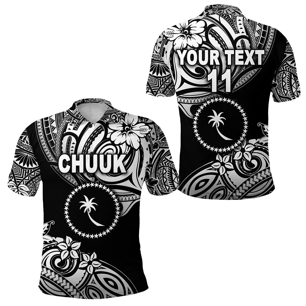 Custom FSM Chuuk Polo Shirt Unique Vibes Black LT8 - Wonder Print Shop