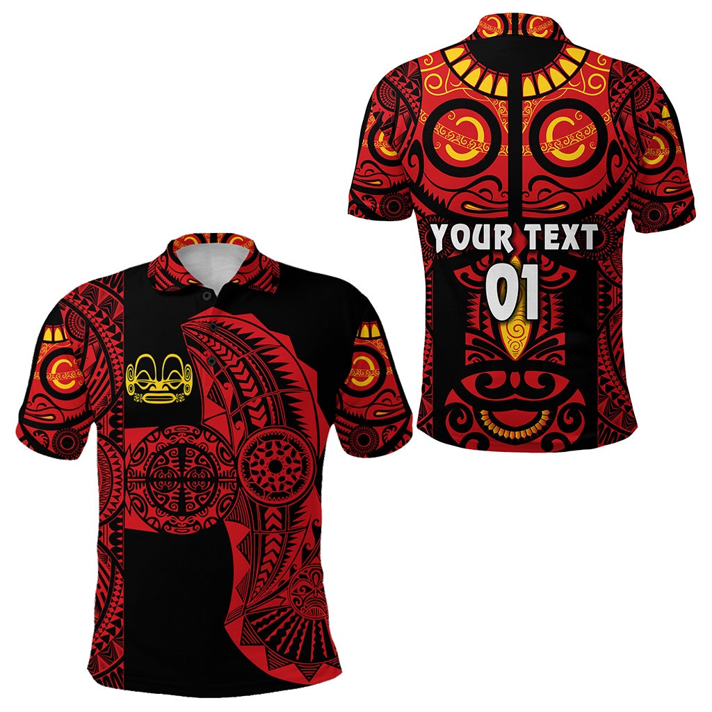 Custom Marquesas Islands Polo Shirt Marquesan Tattoo Original Style Red LT8 - Wonder Print Shop