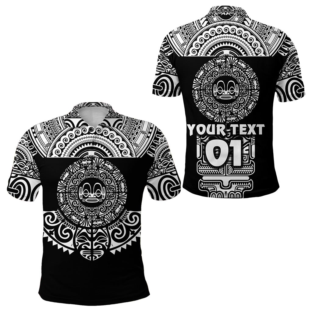 Custom Marquesas Islands Polo Shirt Marquesan Tattoo Simplified Version Black LT8 - Wonder Print Shop