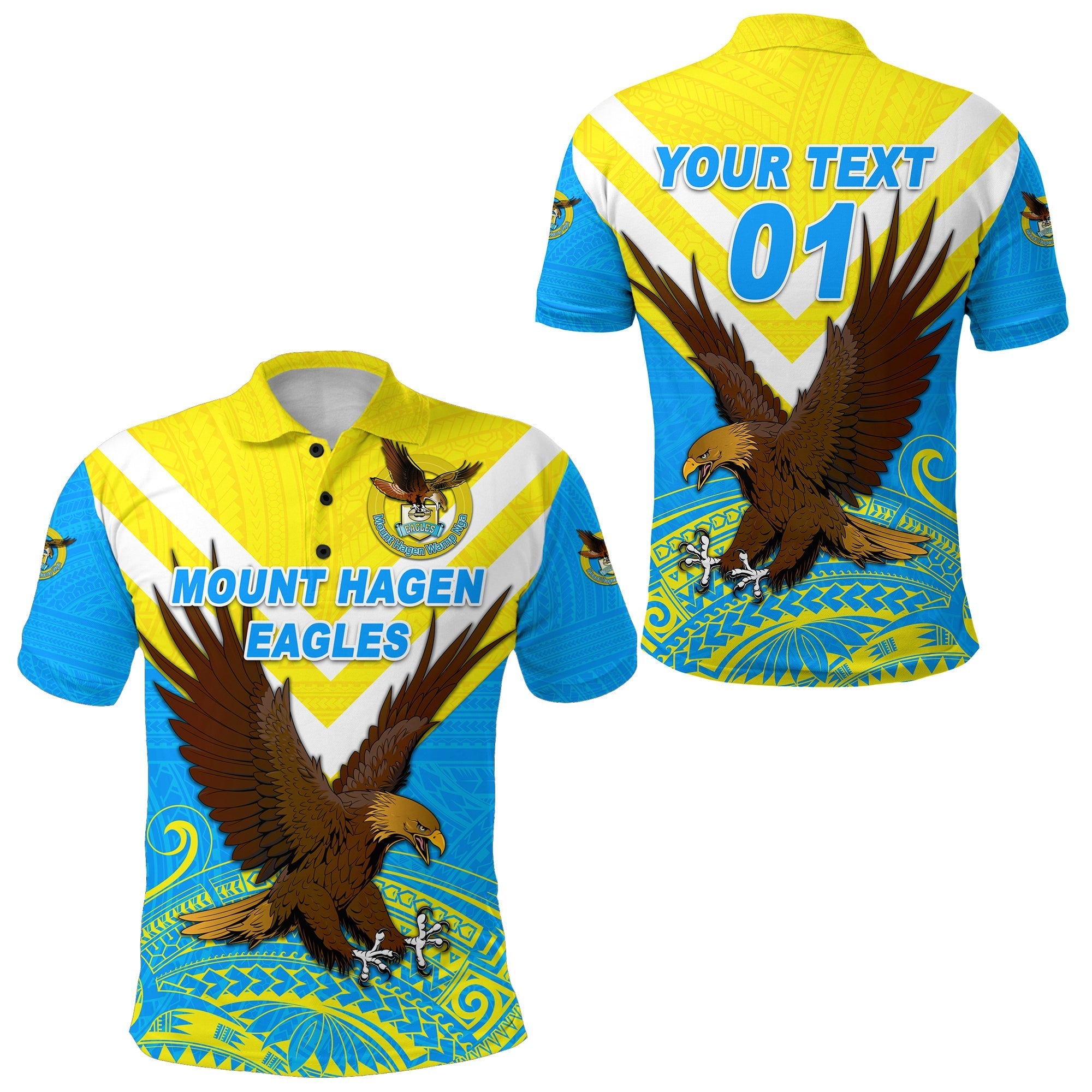 Custom Papua New Guinea Mount Hagen Eagles Polo Shirt Wamp Nga Rugby Blue LT8 - Wonder Print Shop