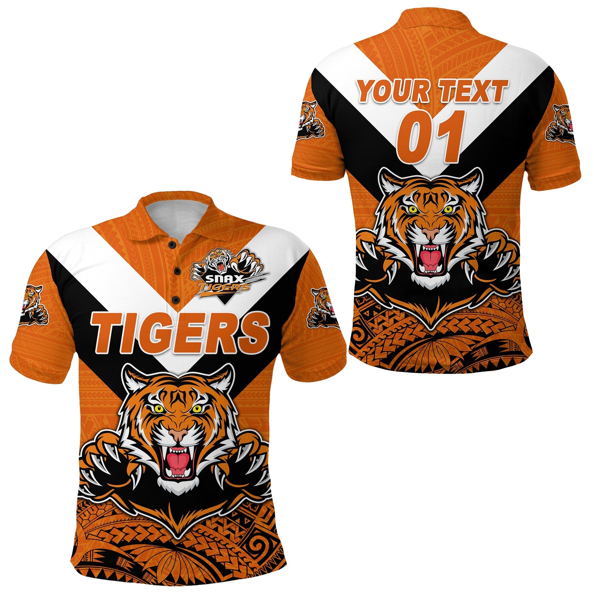 Custom Papua New Guinea Lae Snax Tigers Polo Shirt Rugby Simple Style Orange LT8 - Wonder Print Shop