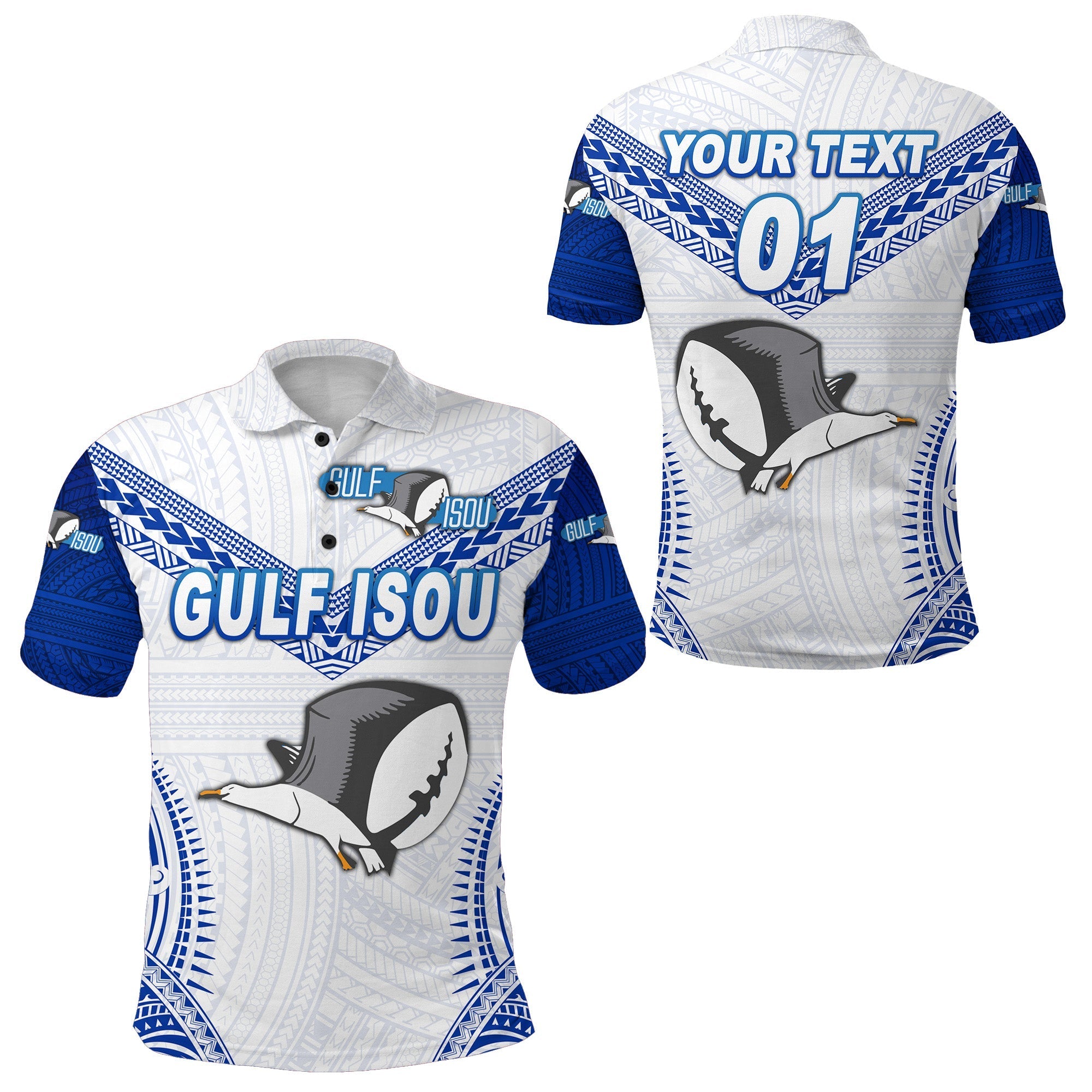 Custom Papua New Guinea PRK Gulf Isou Polo Shirt Rugby Original Style White, Custom Text And Number LT8 - Wonder Print Shop