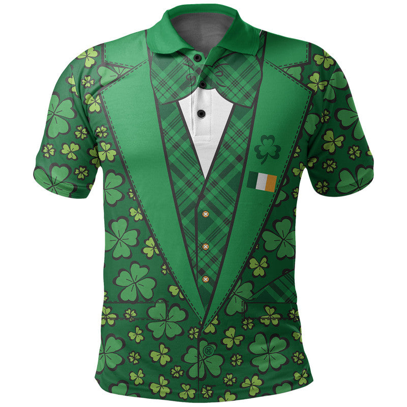 St Patricks Day Polo Shirt Suit Four Leaves Clover Style LT6 - Wonder Print Shop