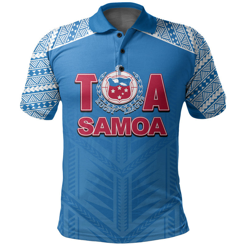 Toa Samoa Rugby Polo Shirt Blue Sky Jersey 2022 LT6 - Wonder Print Shop