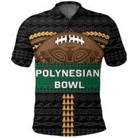 Custom Polynesian Bowl polo shirt, black, Polynesian Bowl graphic front