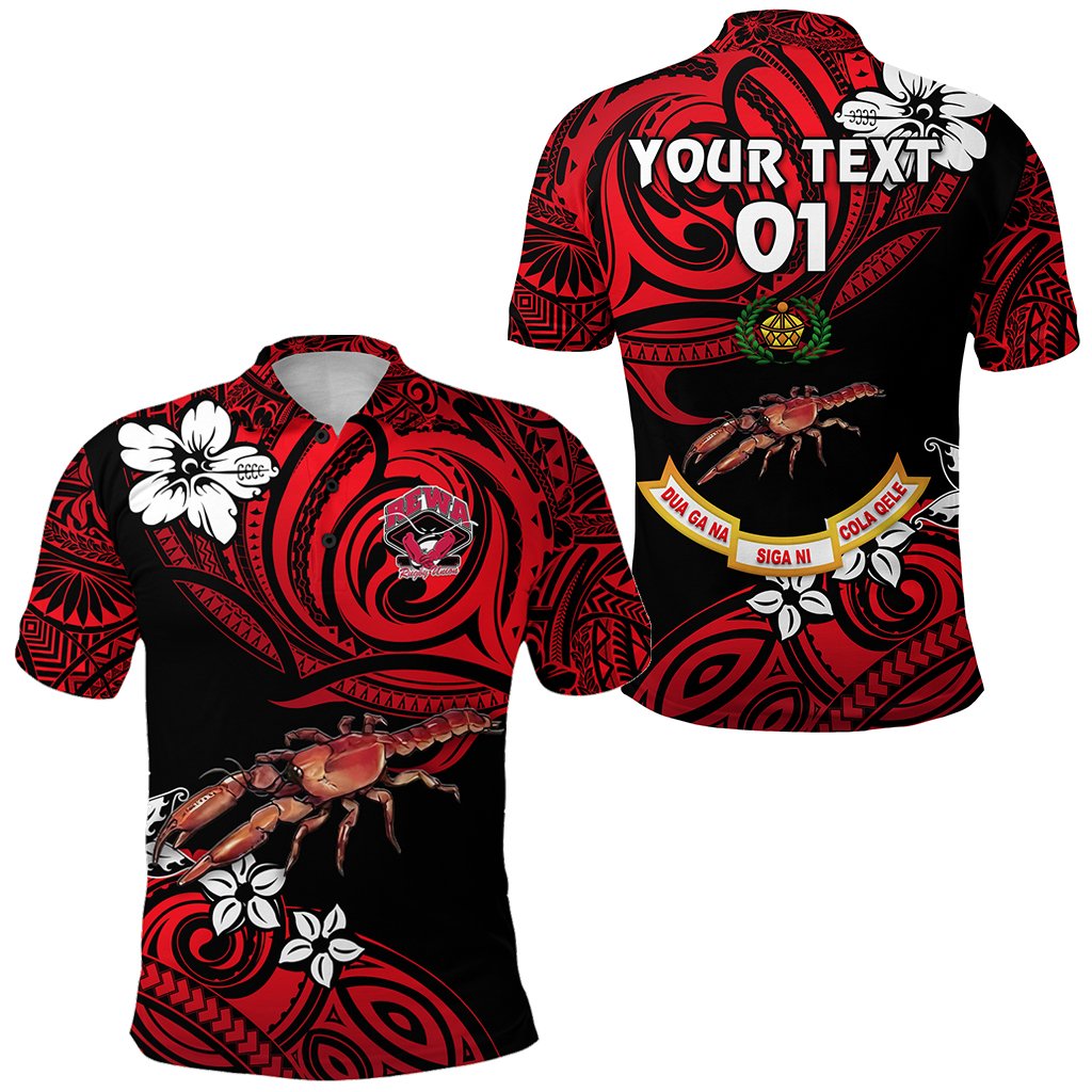 Custom Fiji Rewa Rugby Union Polo Shirt Unique Vibes Red, Custom Text And Number LT8 - Wonder Print Shop