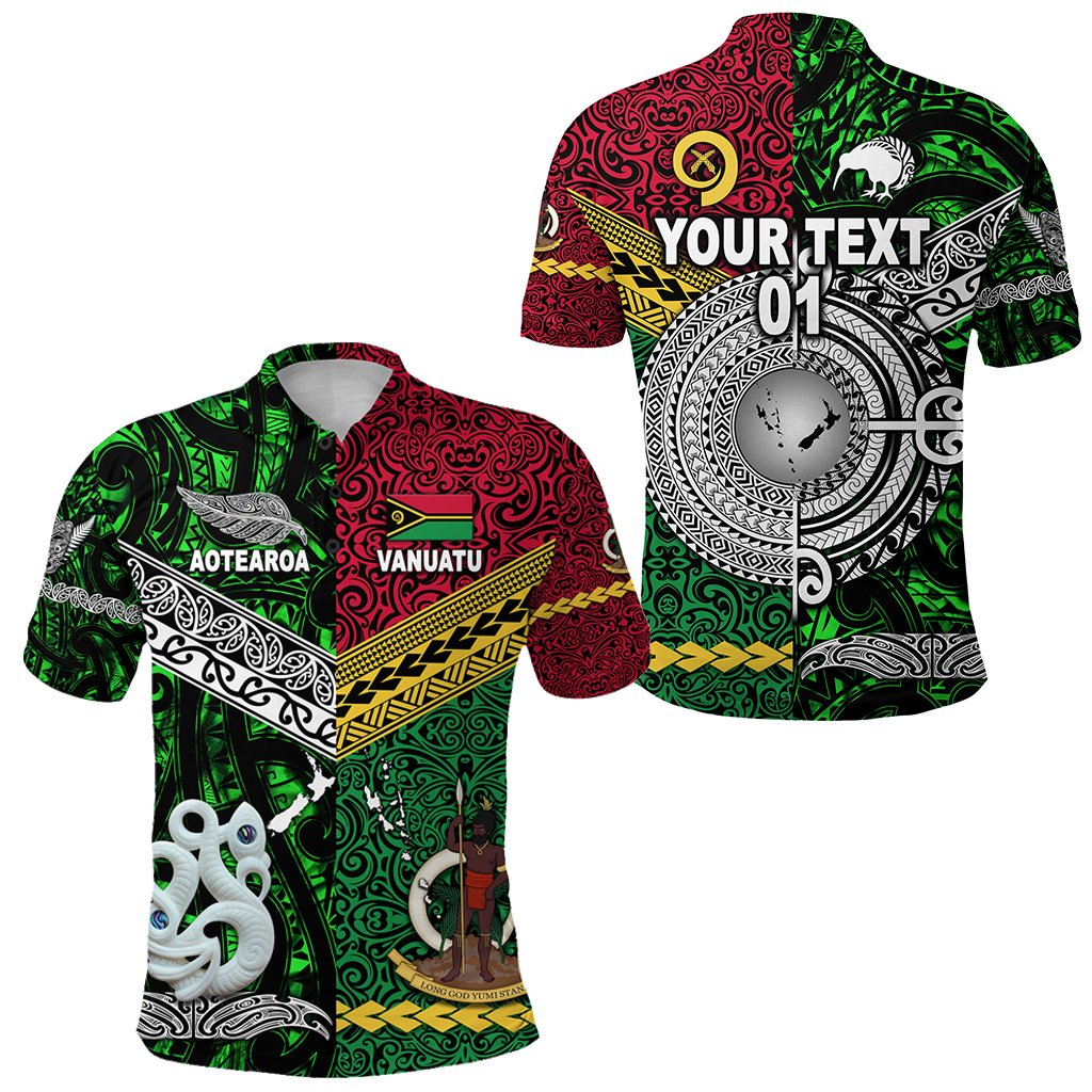 Custom Vanuatu New Zealand Polo Shirt Together Green, Custom Text And Number LT8 - Wonder Print Shop