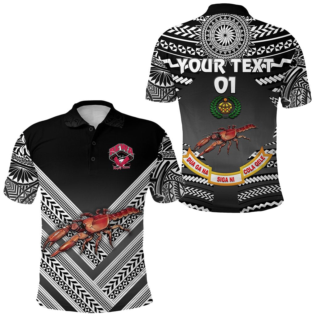 Custom Fiji Rewa Rugby Union Polo Shirt Creative Style Black, Custom Text And Number LT8 - Wonder Print Shop