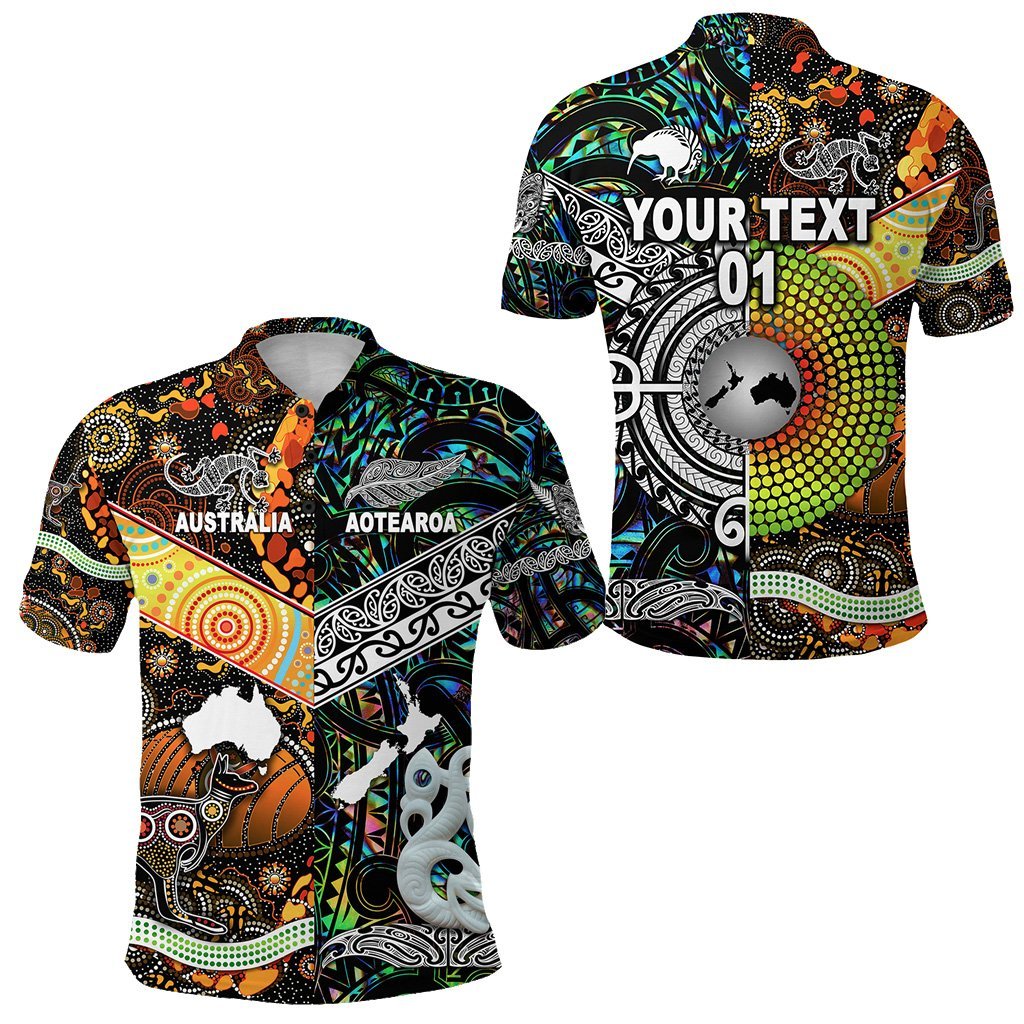 Custom Maori Aboriginal Polo Shirt Together Paua Shell, Custom Text And Number LT8 - Wonder Print Shop