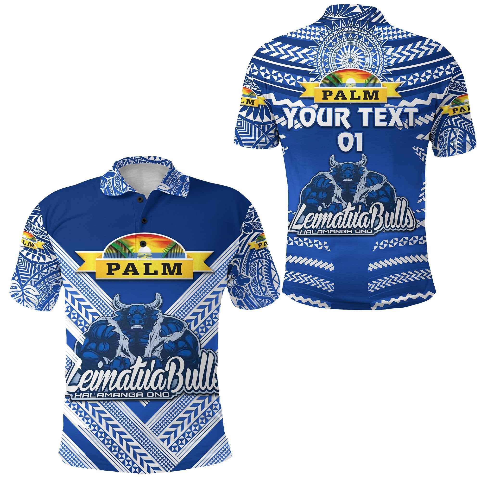 Custom Mate Maa Tonga Polo Shirt Leimatua Bulls Creative Style Blue, Custom Text And Number LT8 - Wonder Print Shop