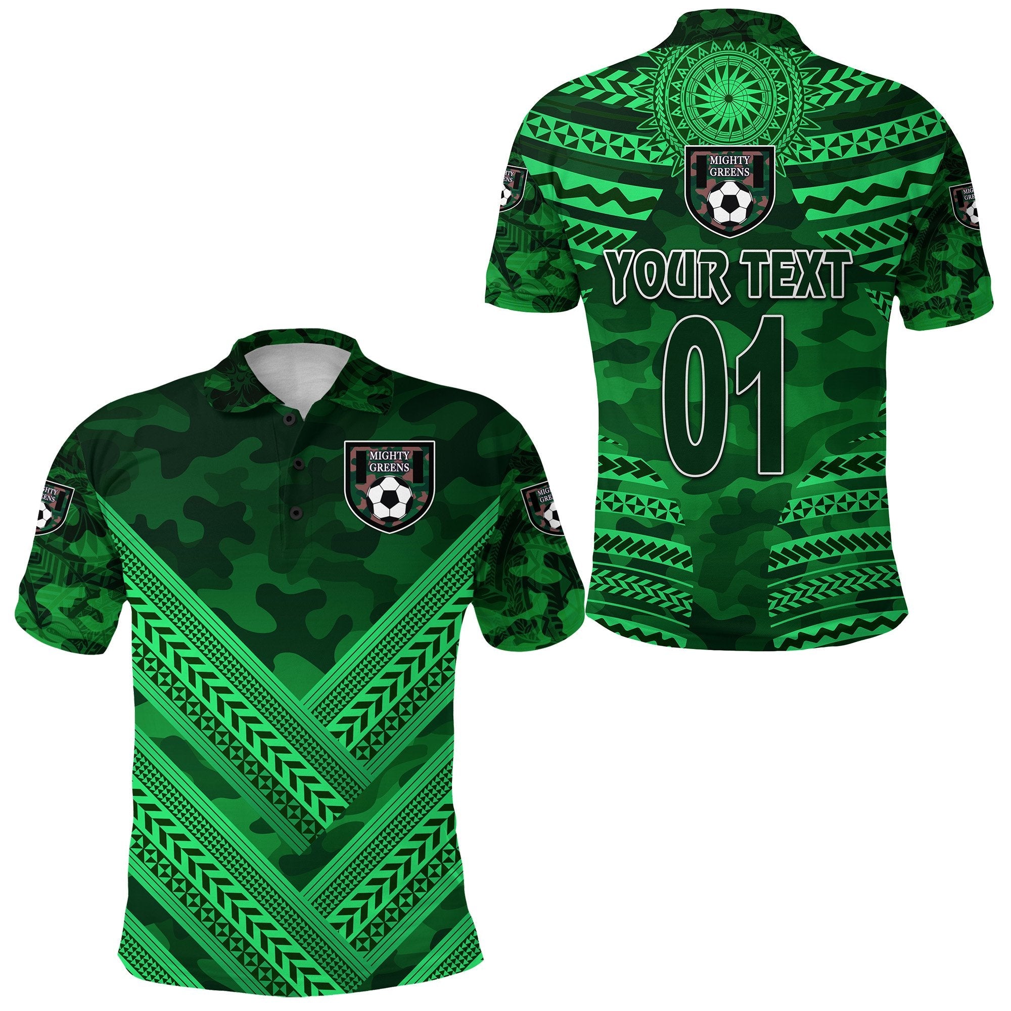 Custom Mighty Greens Polo Shirt Military Football Team Creative Style, Custom Text And Number LT8 - Wonder Print Shop