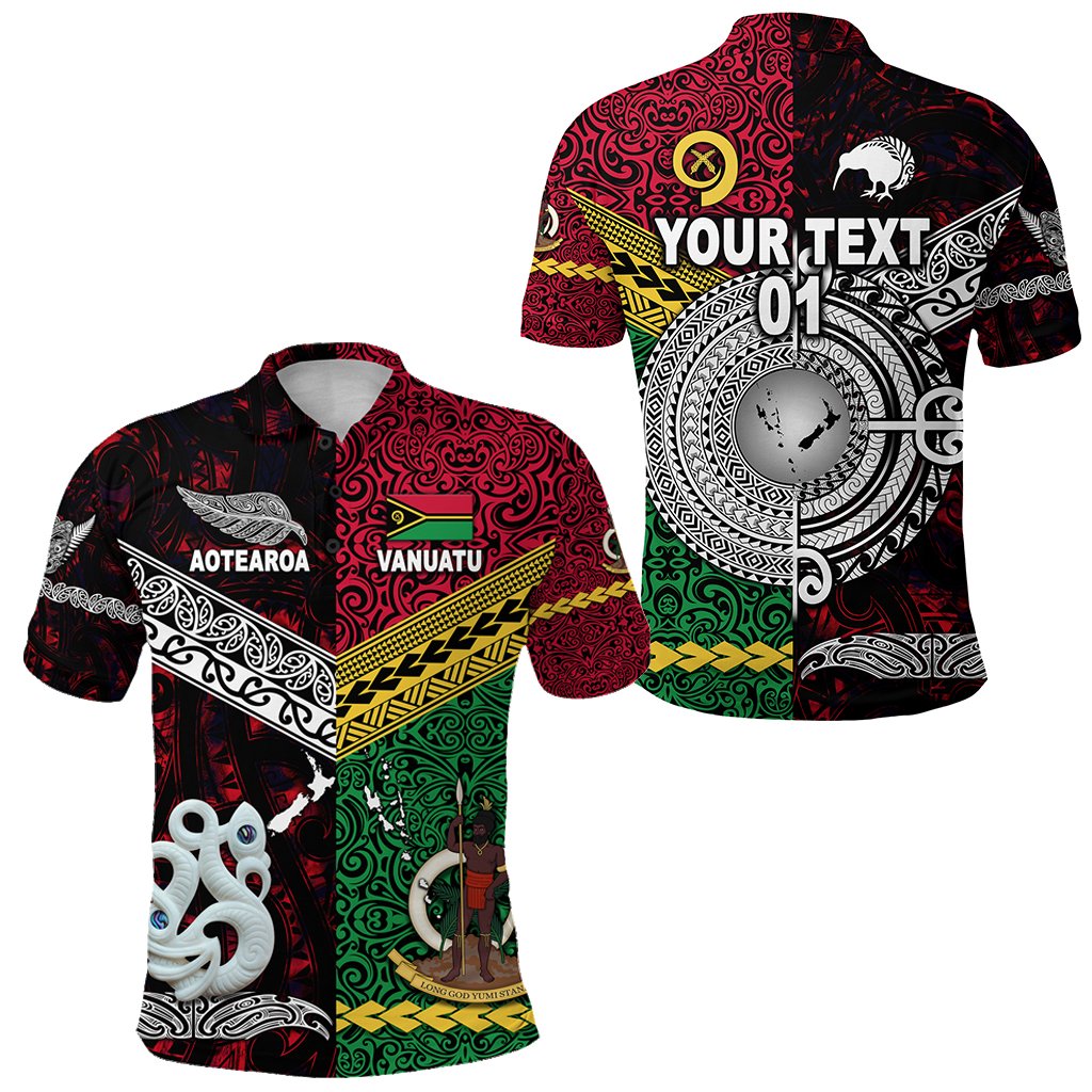 Custom Vanuatu New Zealand Polo Shirt Together Red, Custom Text And Number LT8 - Wonder Print Shop