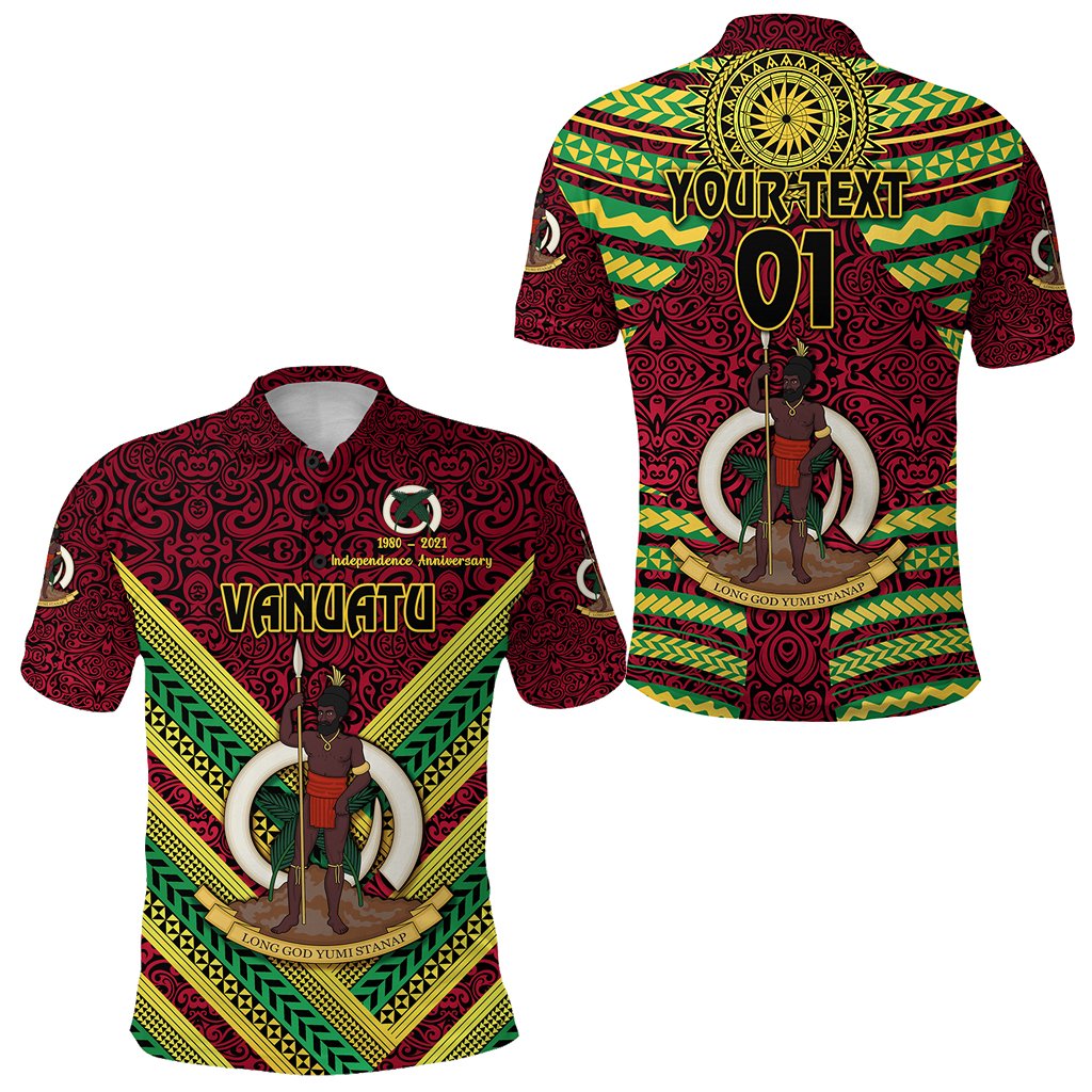 Custom Vanuatu Polo Shirt Special Independence Anniversary Creative Style Red, Custom Text And Number LT8 - Wonder Print Shop