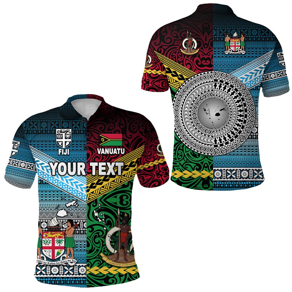 Custom Vanuatu Fiji Polo Shirt Together Blue LT8 - Wonder Print Shop