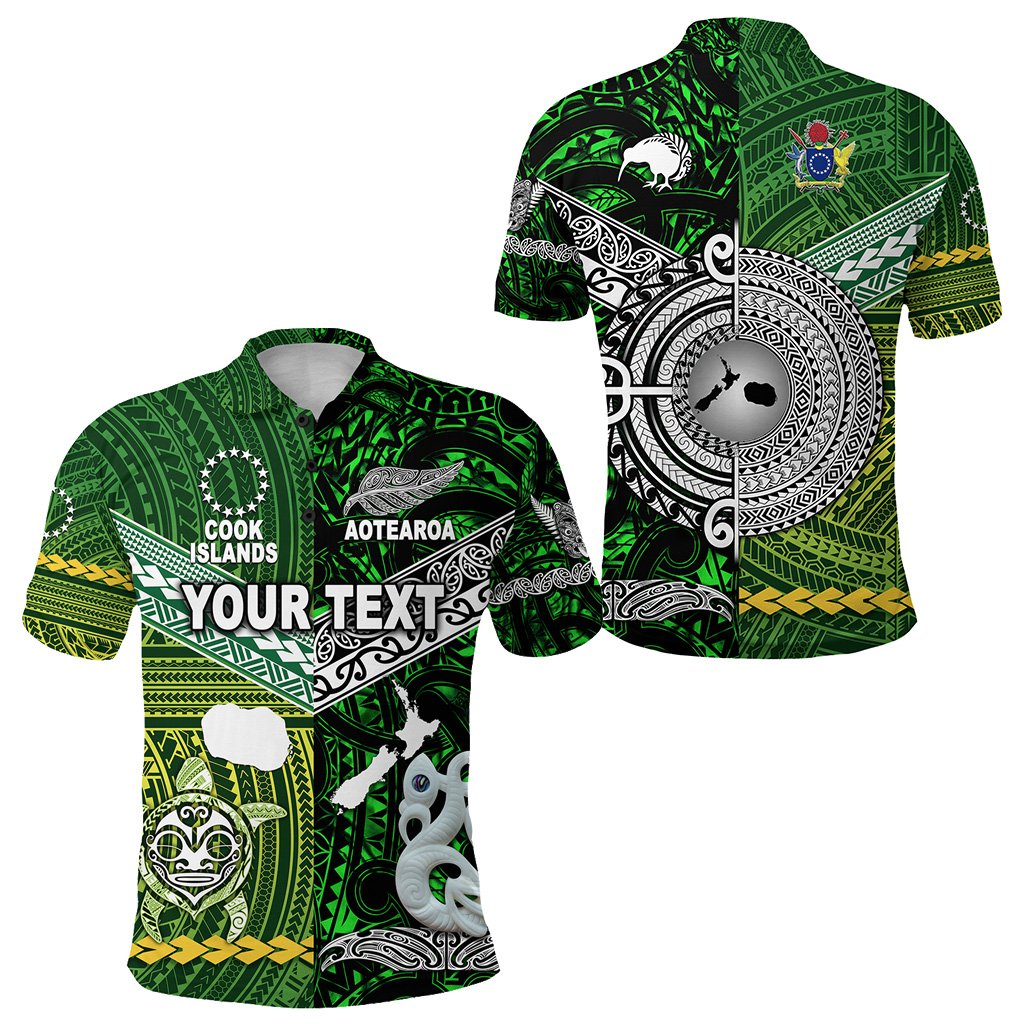 Custom New Zealand Cook Islands Polo Shirt Together Green LT8 - Wonder Print Shop