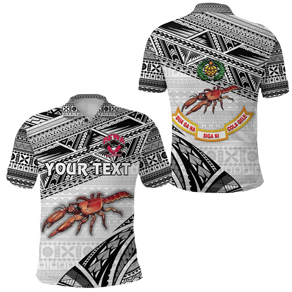 Custom Fiji Rewa Rugby Union Polo Shirt Special Version White LT8 - Wonder Print Shop