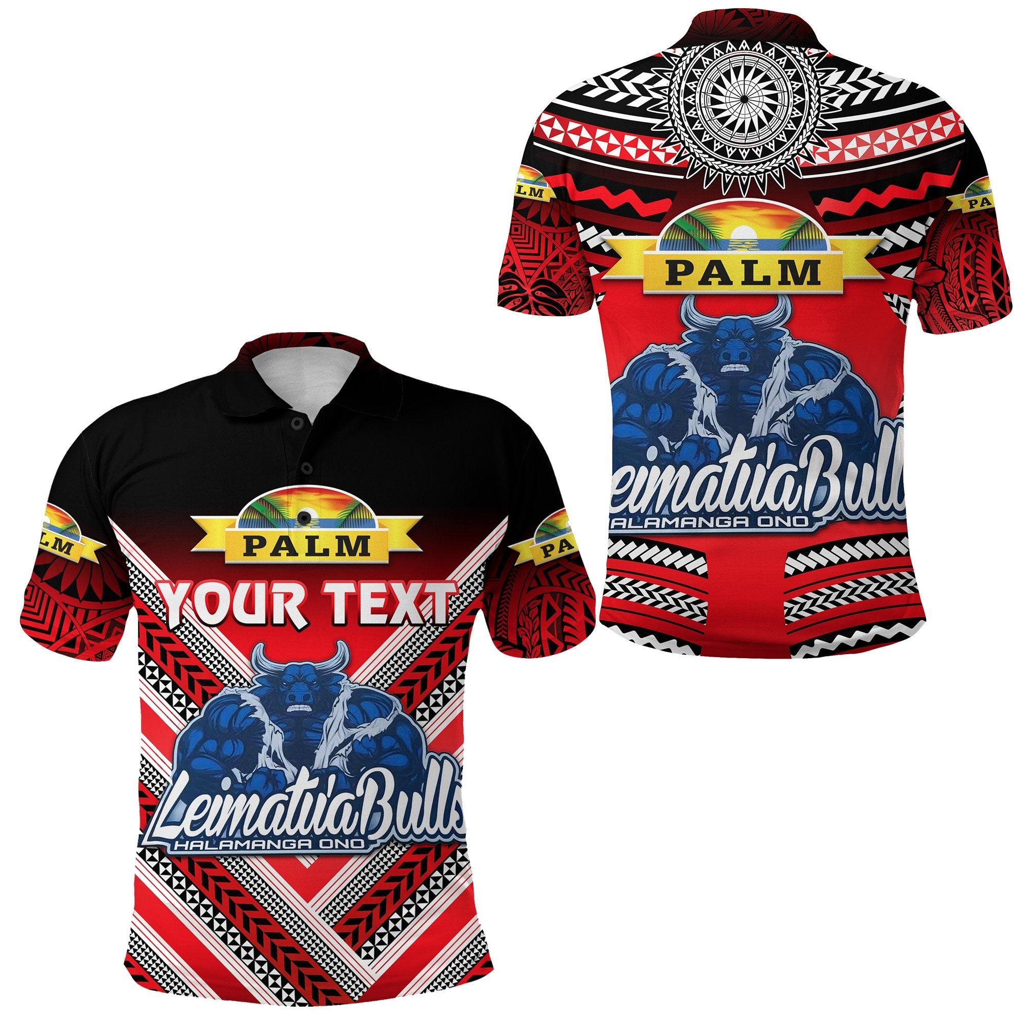 Custom Mate Maa Tonga Polo Shirt Leimatua Bulls Creative Style Red LT8 - Wonder Print Shop