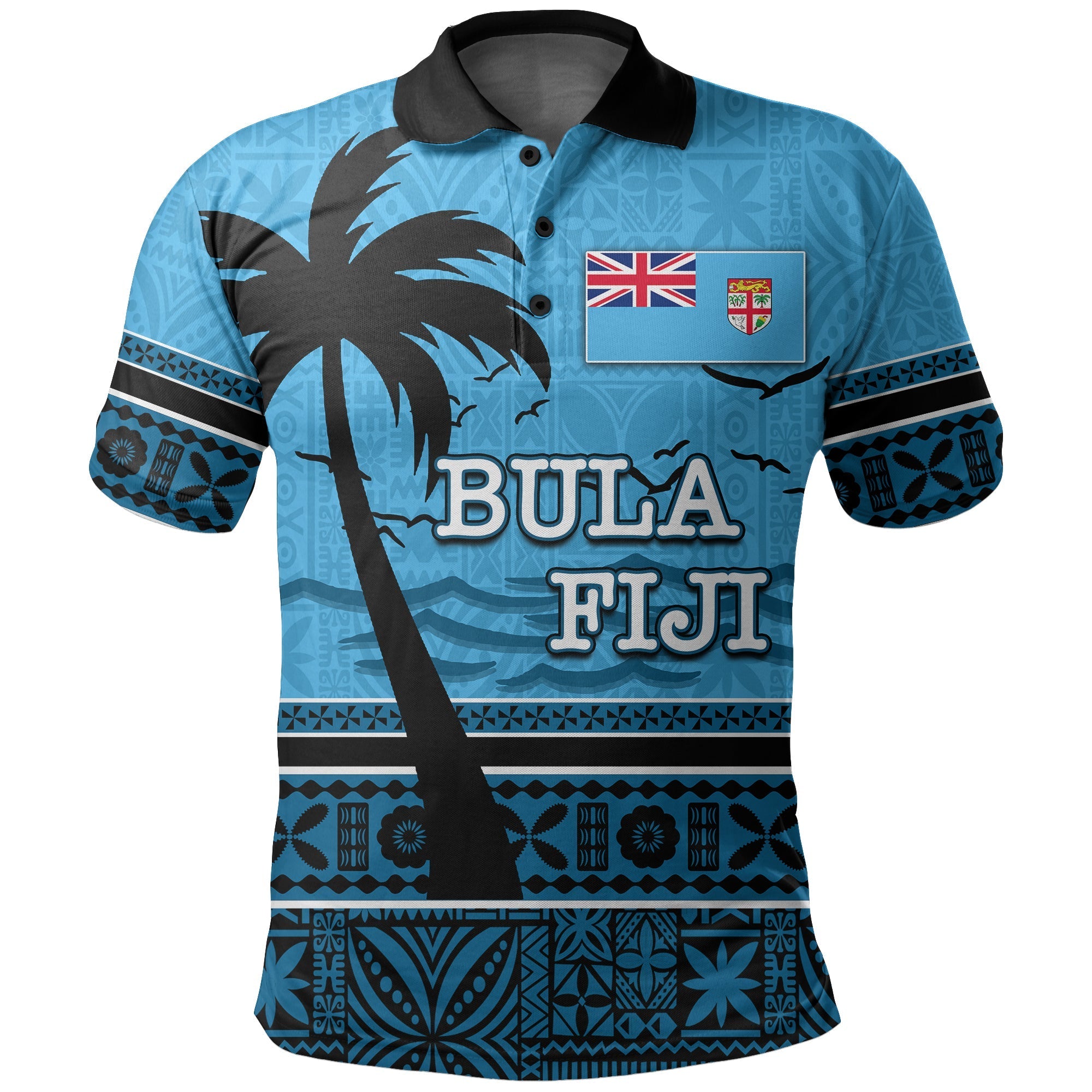 Custom Bula Fiji Polo Shirt Tapa LT6 - Wonder Print Shop